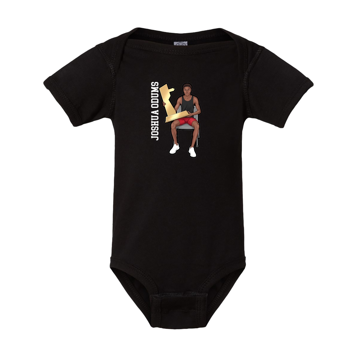 Baby Onesie — Name Vertical in Black