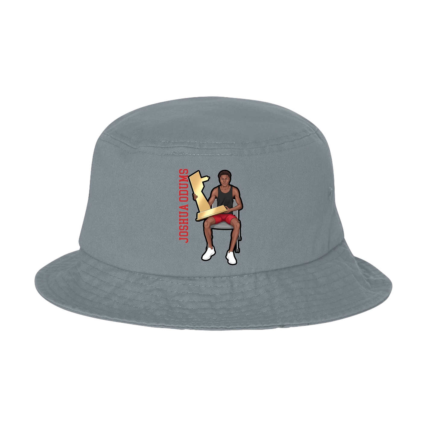 Bucket Cap — Name Vertical in Grey