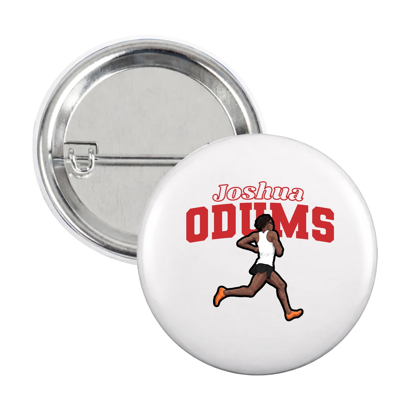 Game Day Button — Name Arch in White
