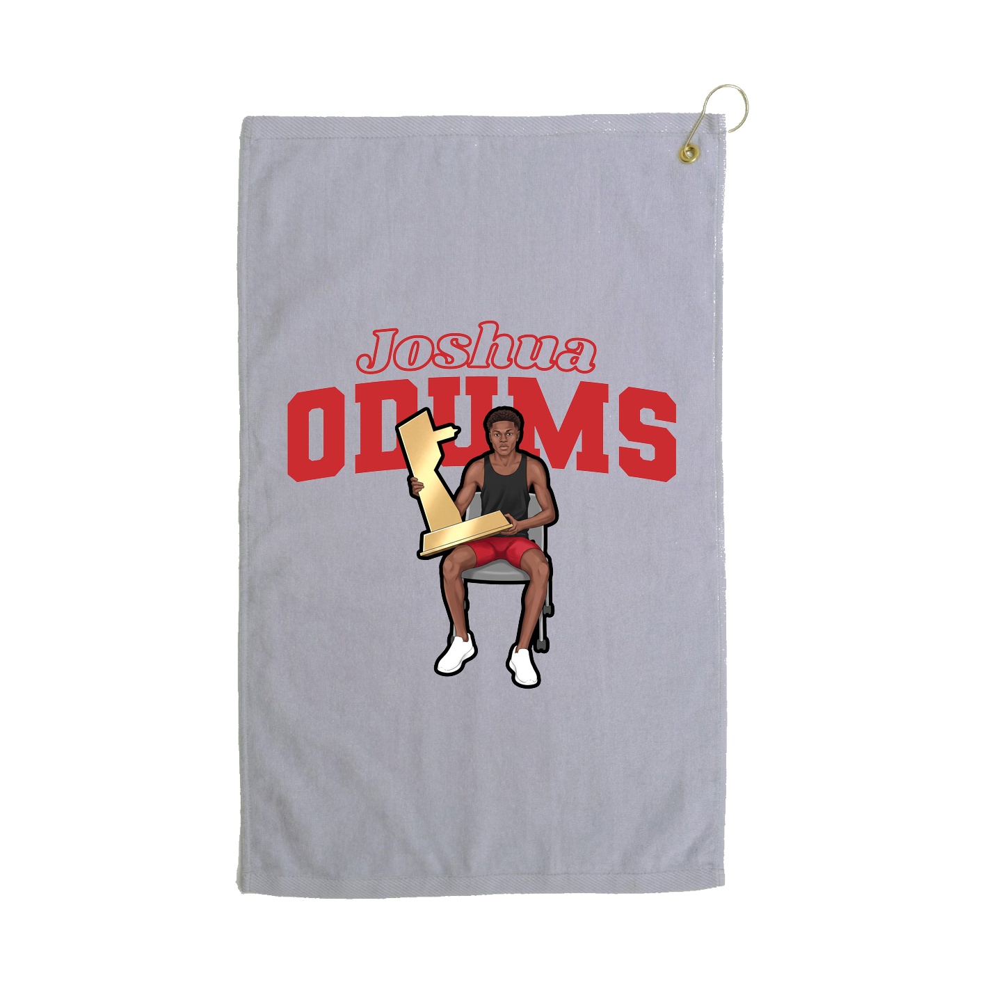 Golf Towel — Name Arch in Grey