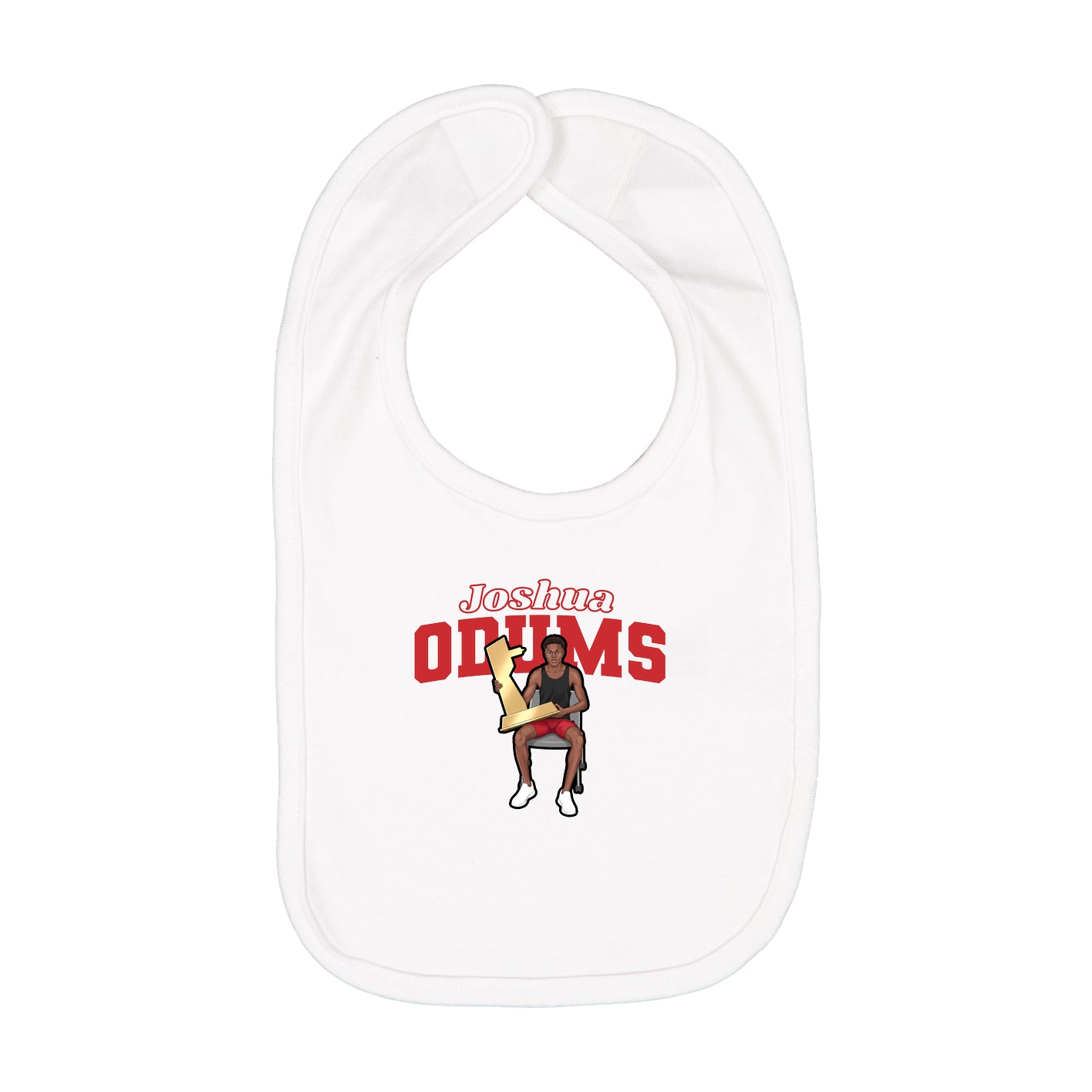 Infant Bib — Name Arch in White