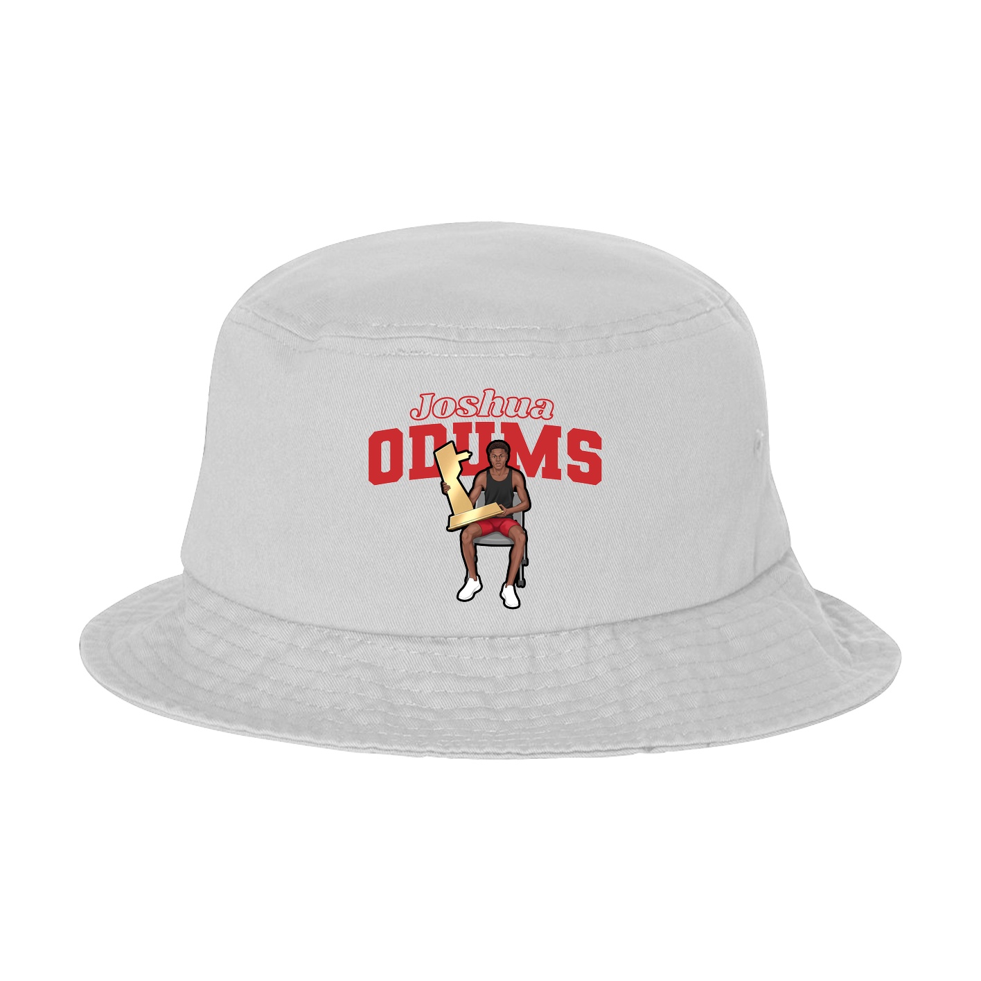 Bucket Cap — Name Arch in White