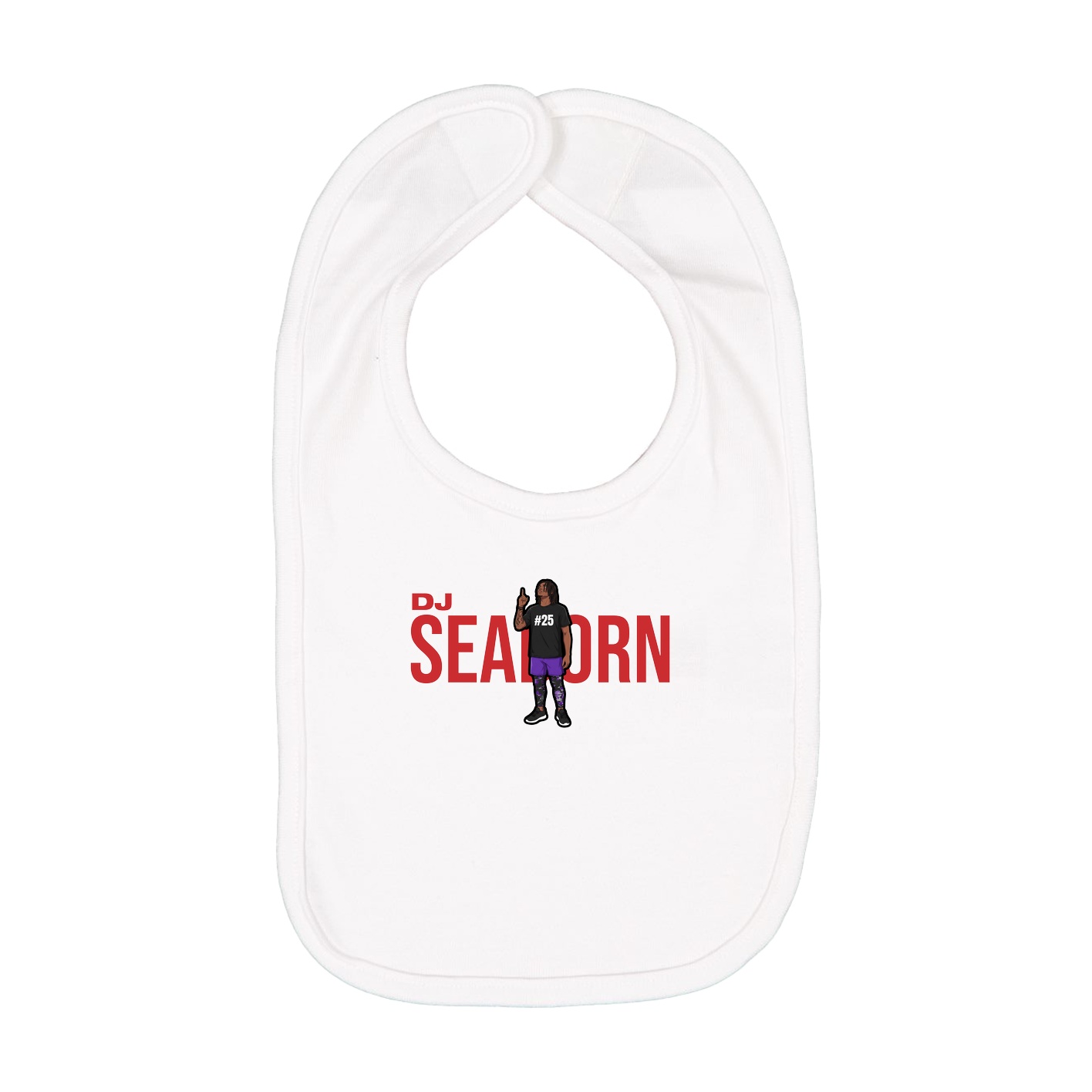 Infant Bib — Player Name in White