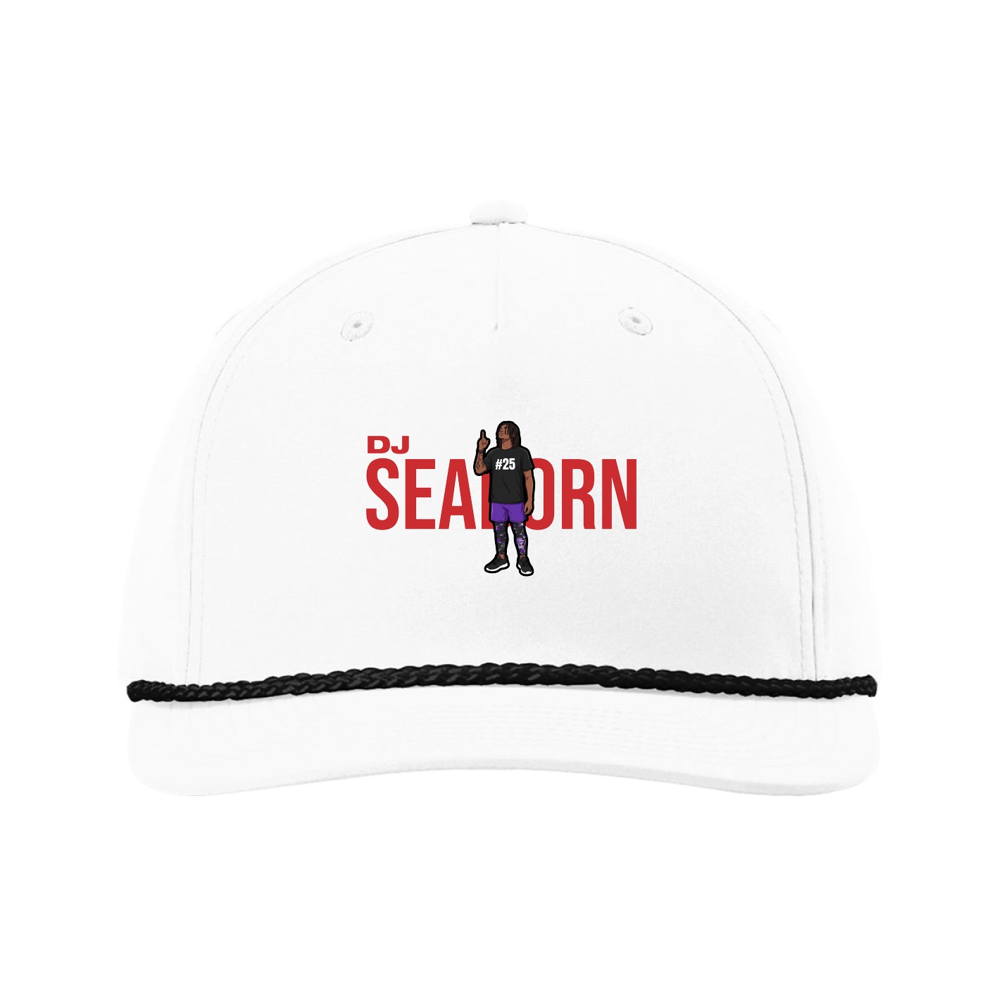 Five-Panel Classic Rope Cap — Player Name in White