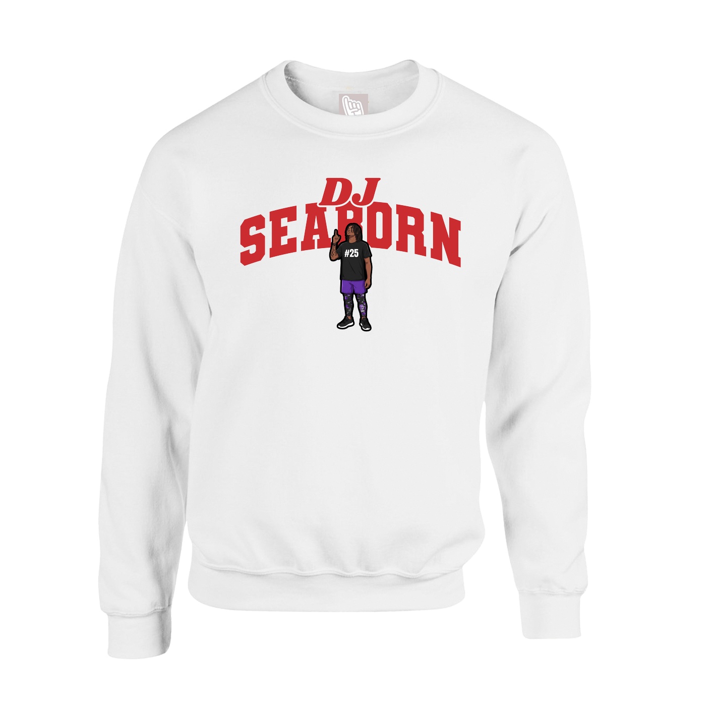 Fleece Crew — Signature Arch in White
