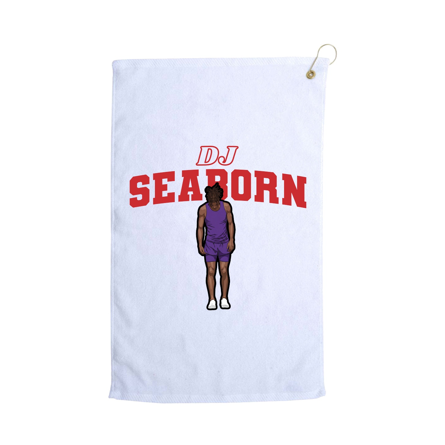 Golf Towel — Name Arch in White