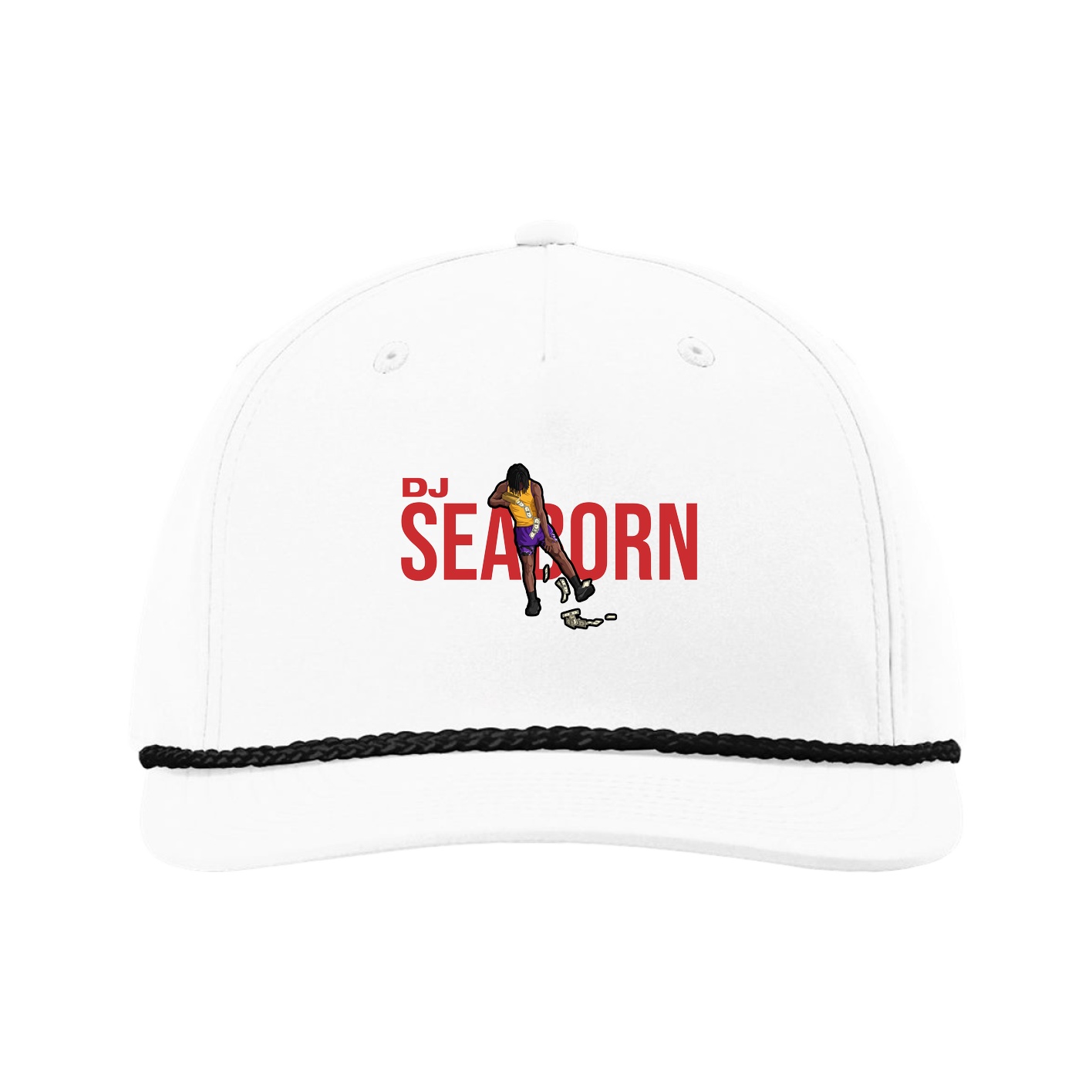 Five-Panel Classic Rope Cap — Player Name in White