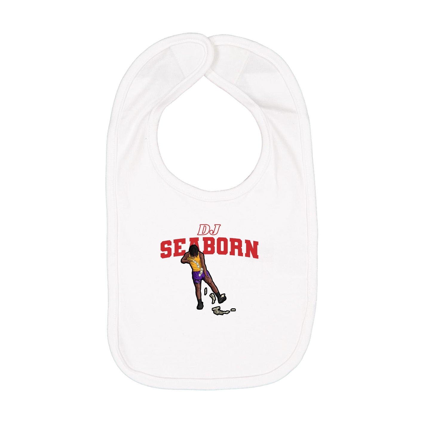 Infant Bib — Name Arch in White