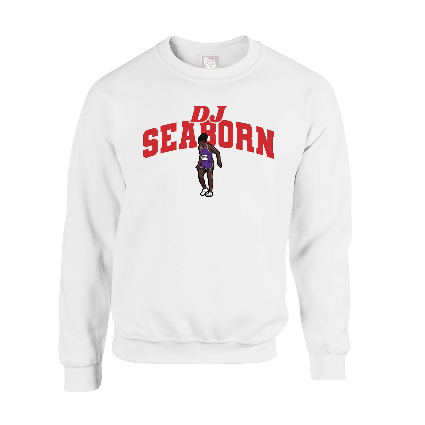 Fleece Crew — Signature Arch in White