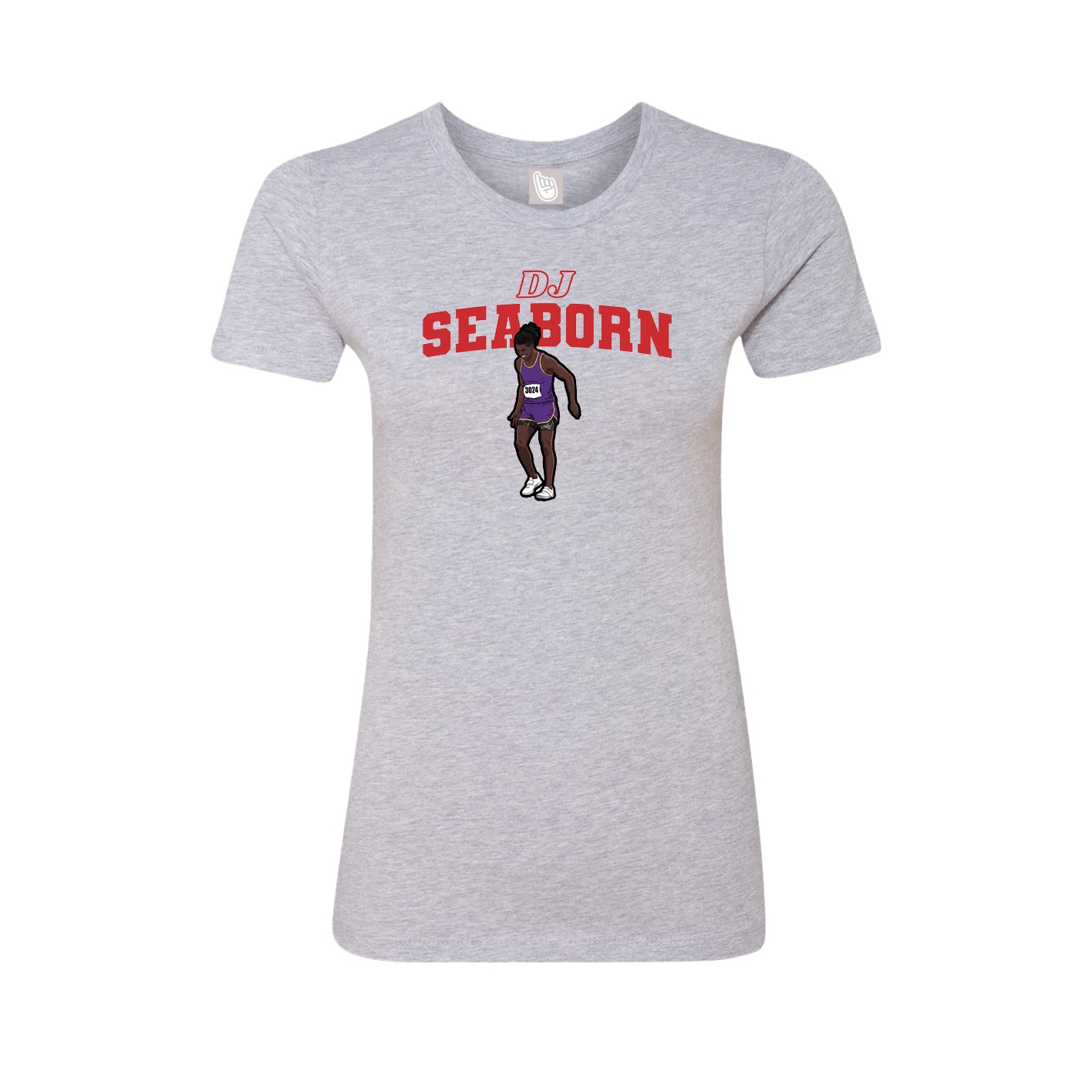 Womens Tee — Name Arch in Grey