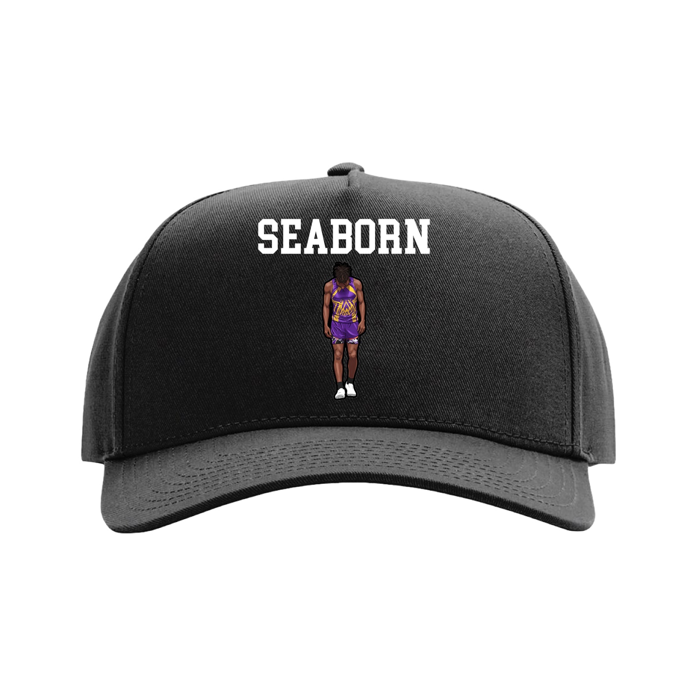 Full Fabric Five-Panel Champ Cap — Shirsey in Black
