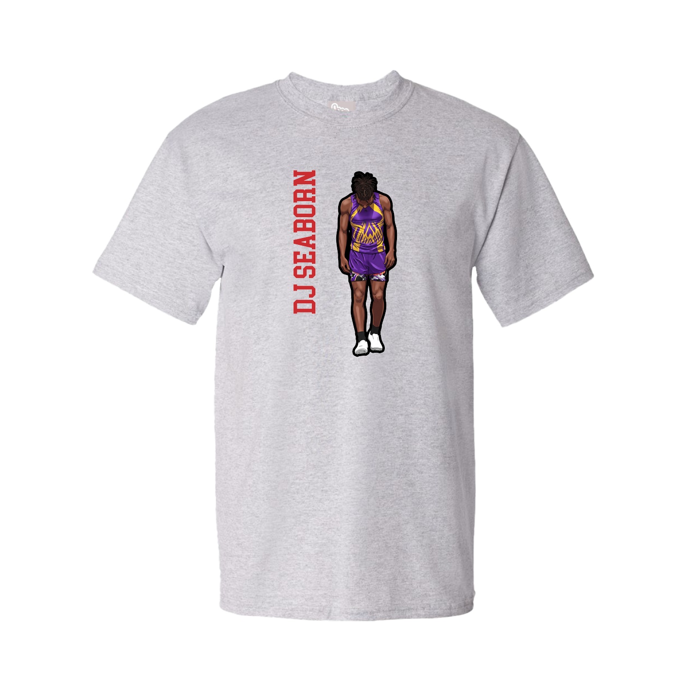 Youth Tee — Name Vertical in Grey