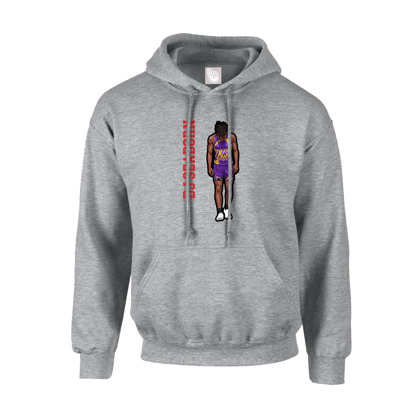Hoodie — Name Vertical in Grey