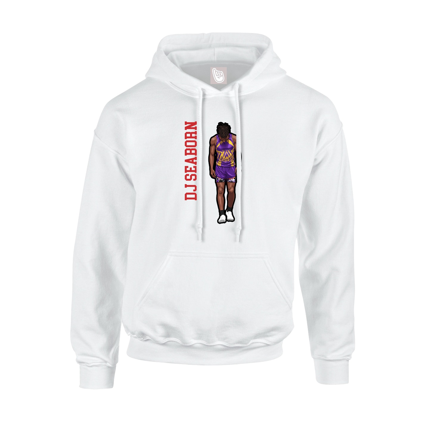 Youth Hoodie — Name Vertical in White