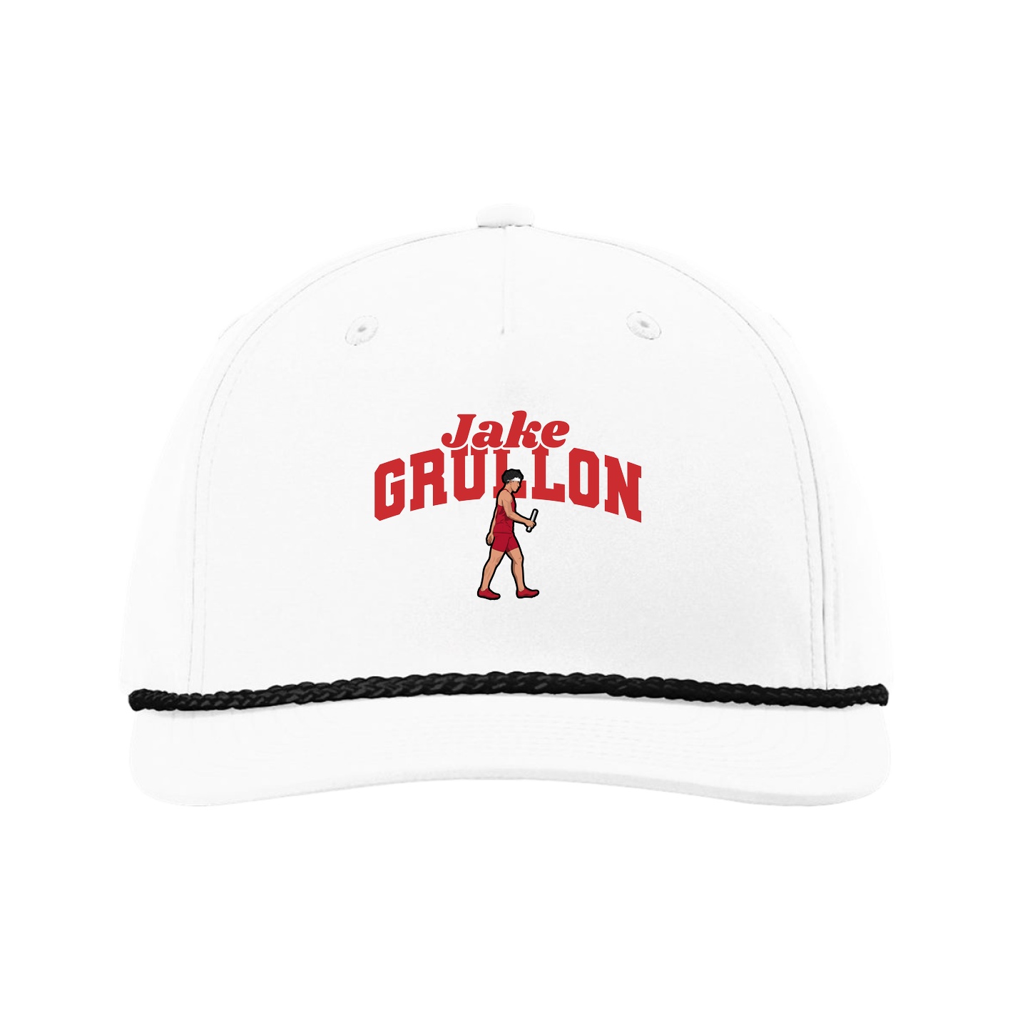 Five-Panel Classic Rope Cap — Signature Arch in White