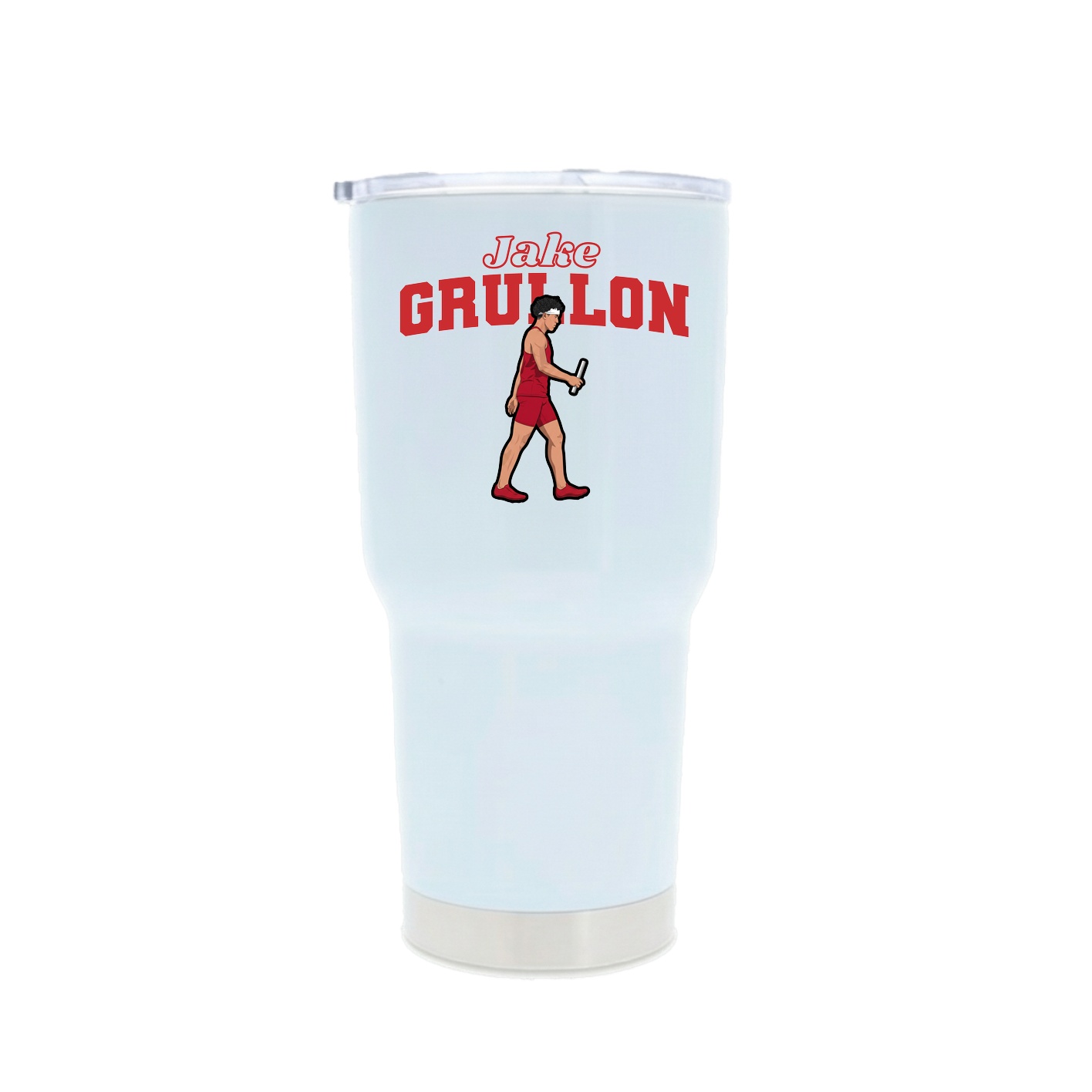 30oz Stainless Steel Tumbler — Name Arch in White