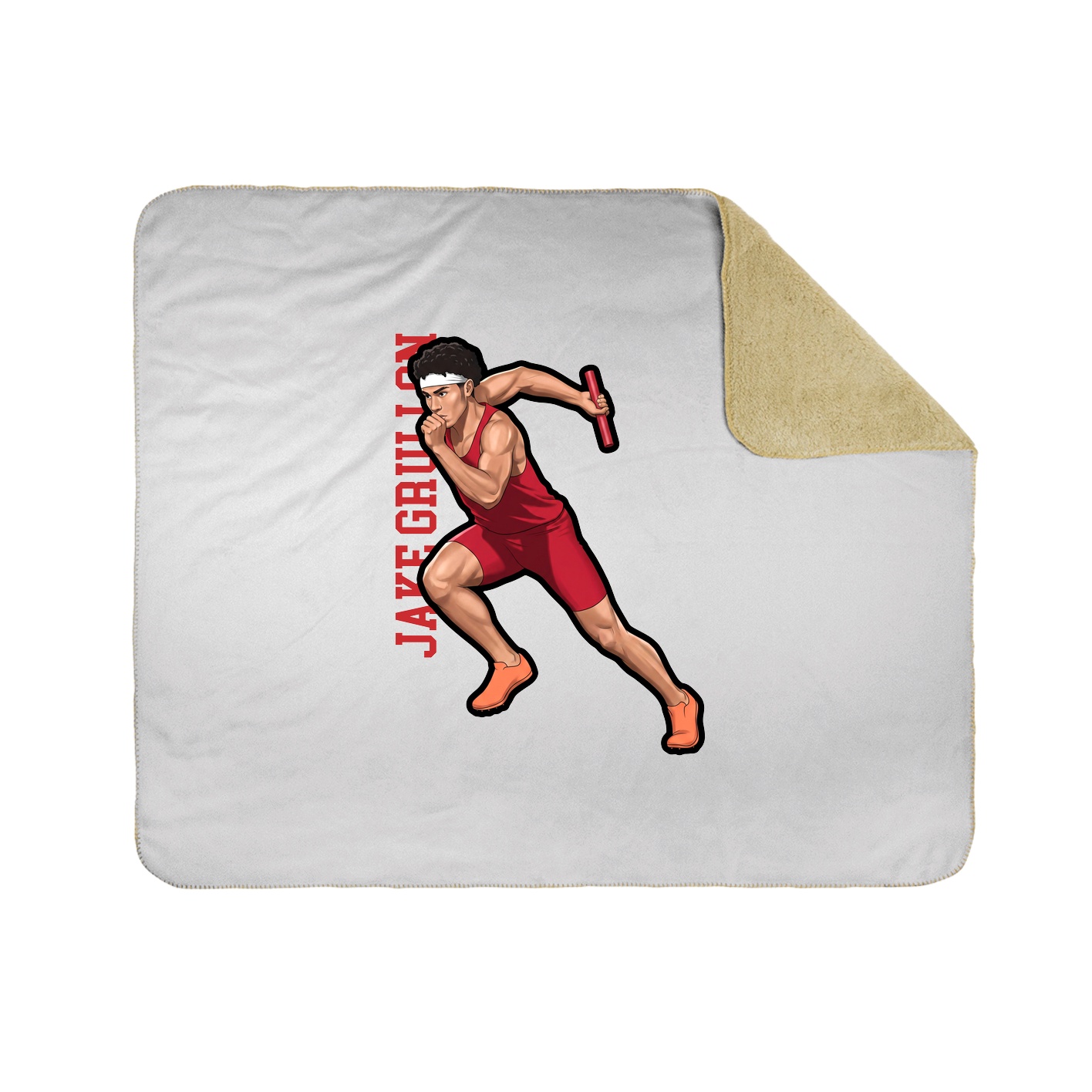 Throw Blanket — Name Vertical in White