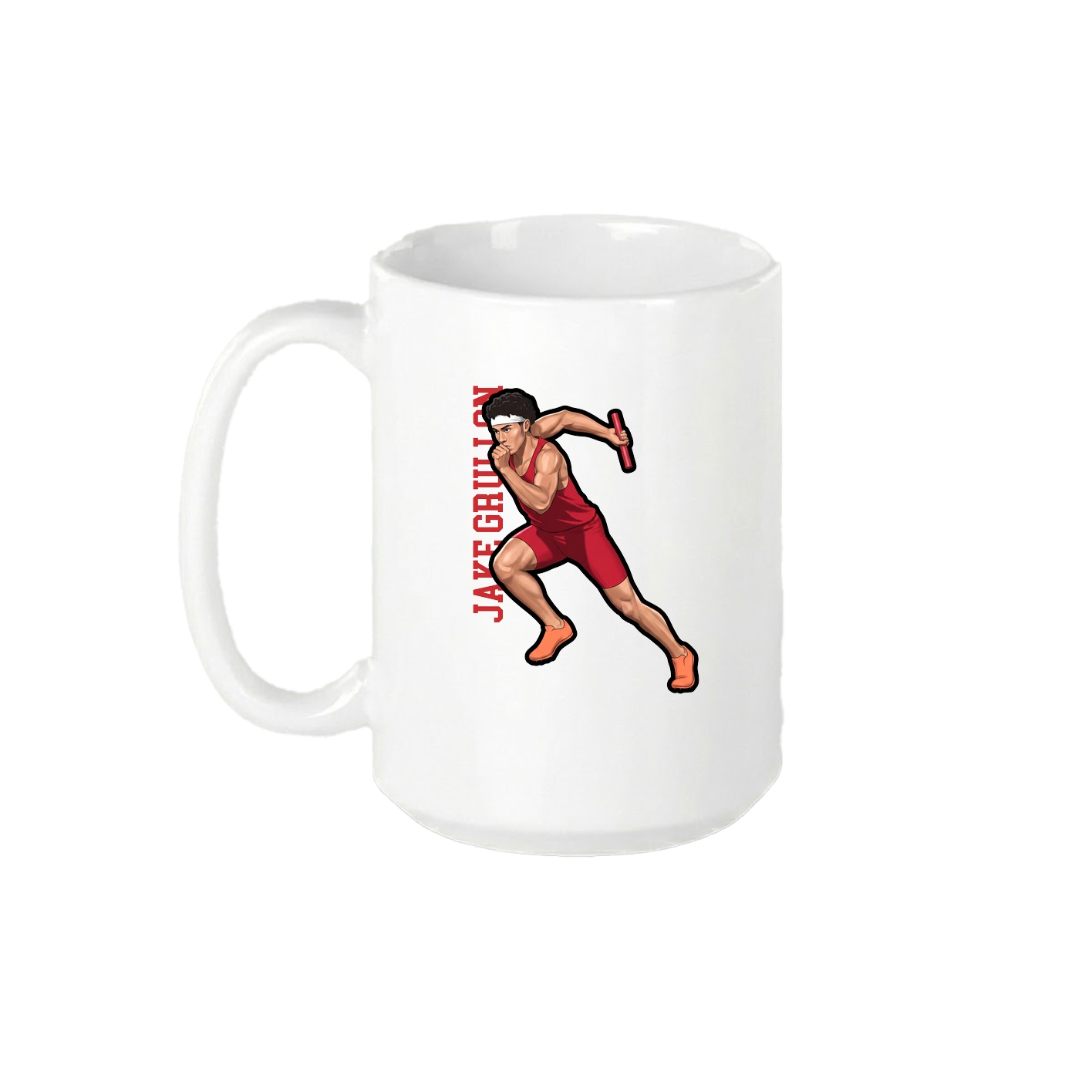 15oz Coffee Mug — Name Vertical in White