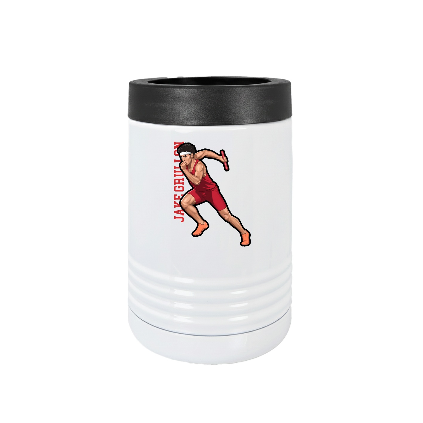 Beverage Holder — Name Vertical in White