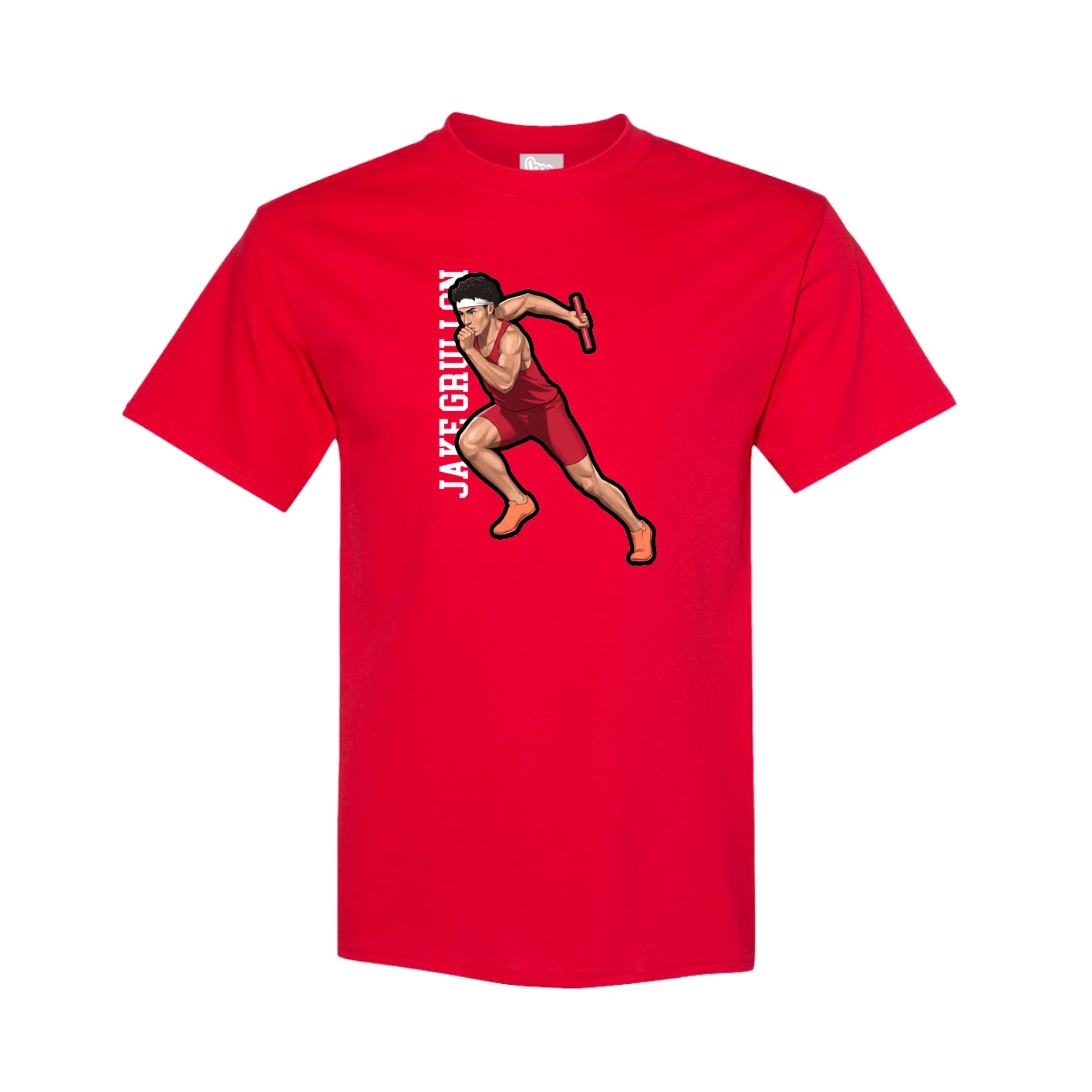Youth Tee — Name Vertical in Red