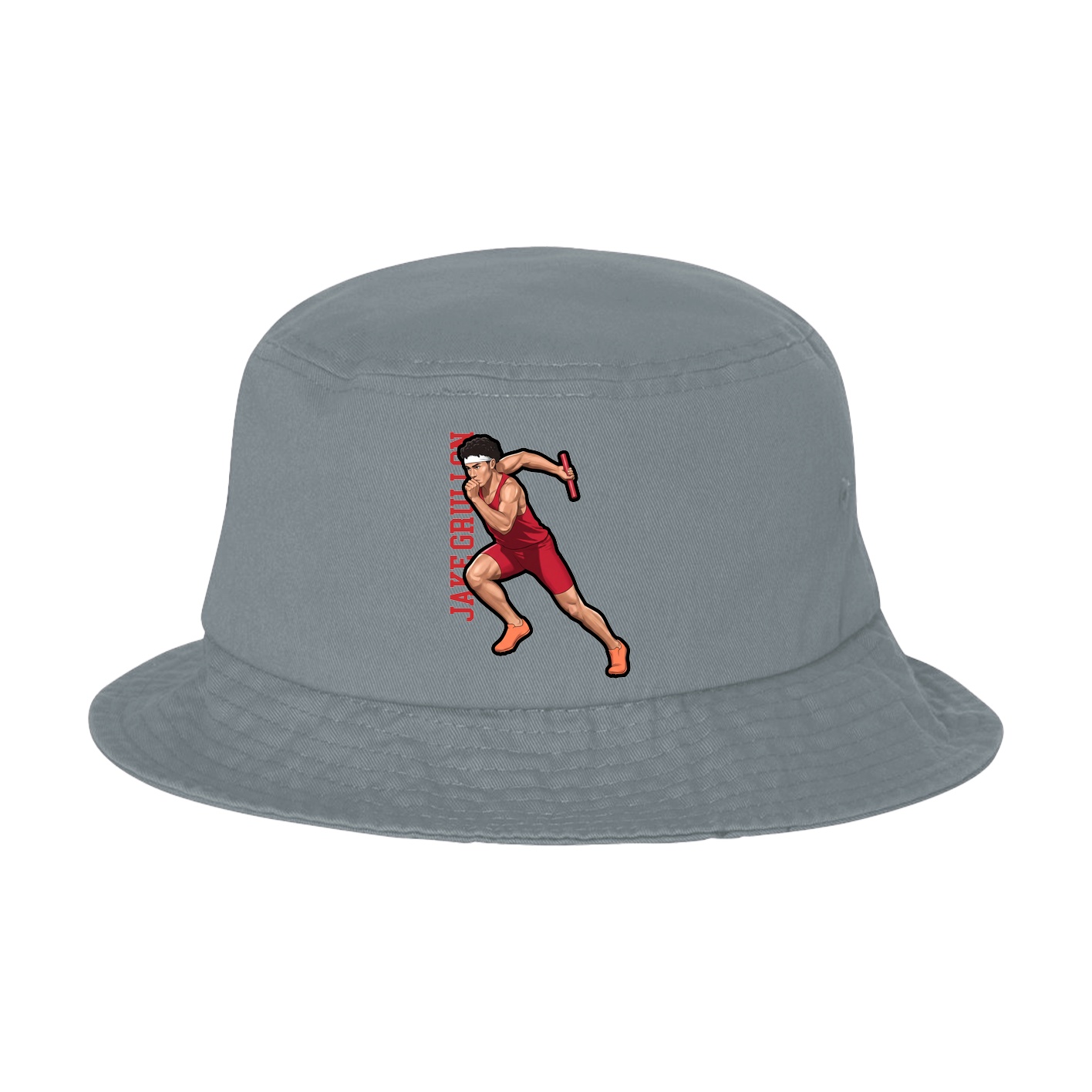 Bucket Cap — Name Vertical in Grey