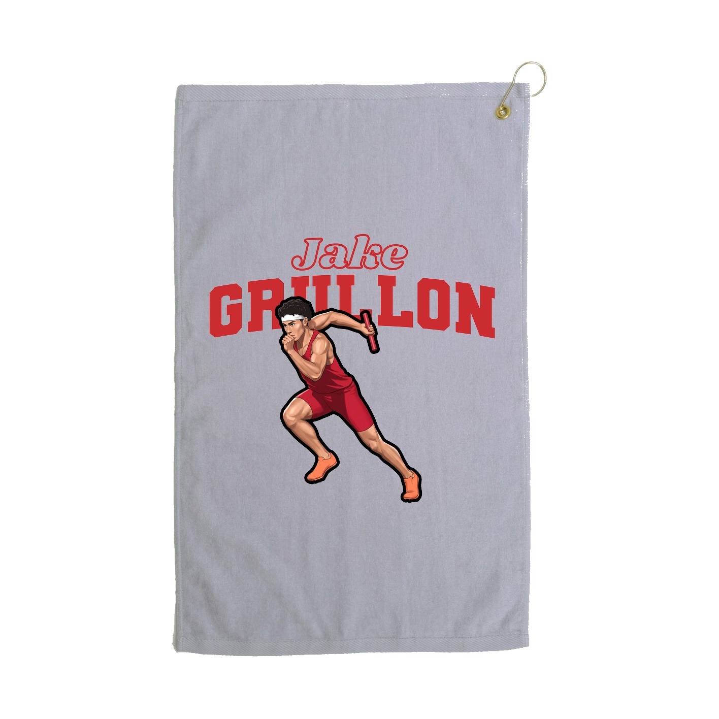 Golf Towel — Name Arch in Grey
