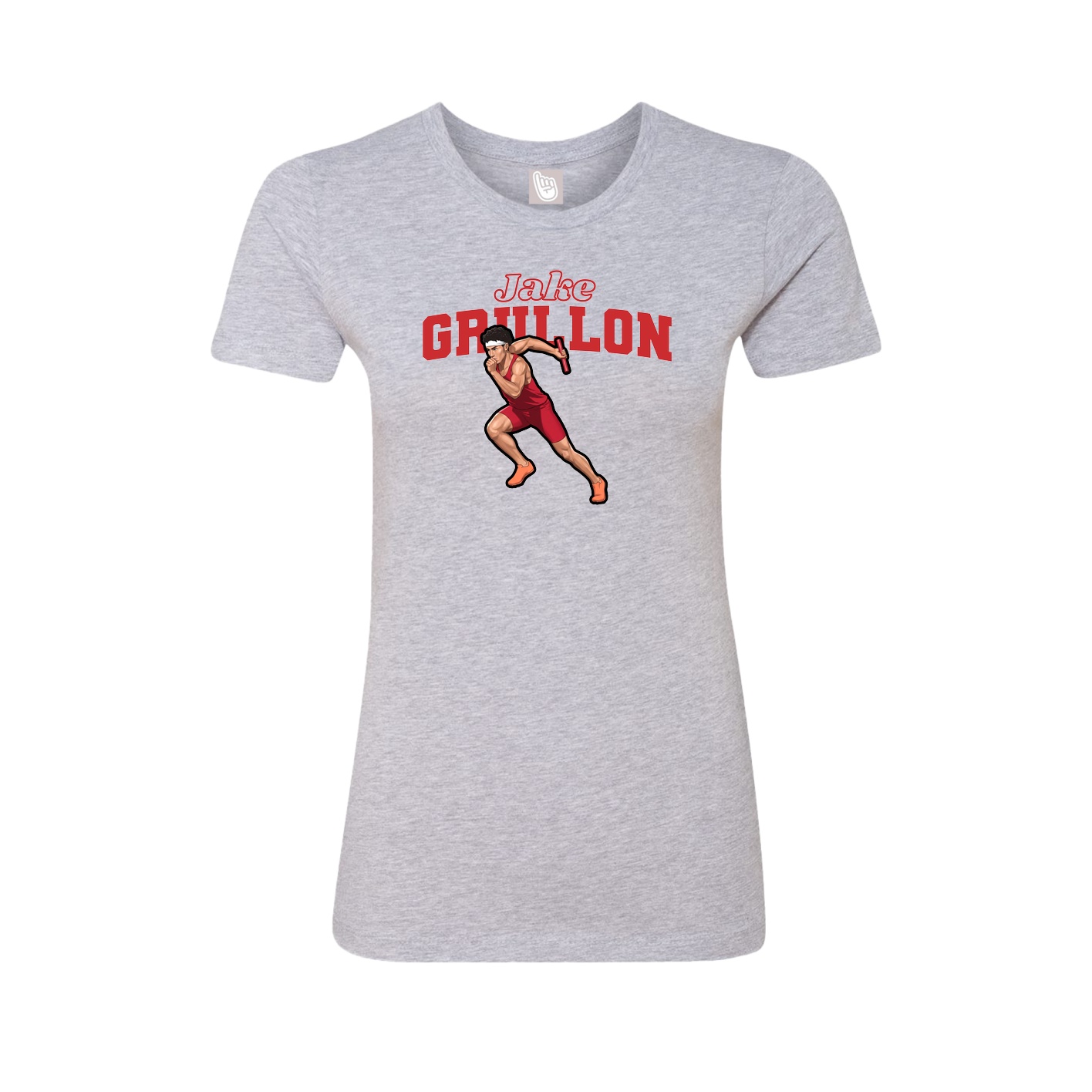 Fitted Women's Tee — Name Arch in Grey