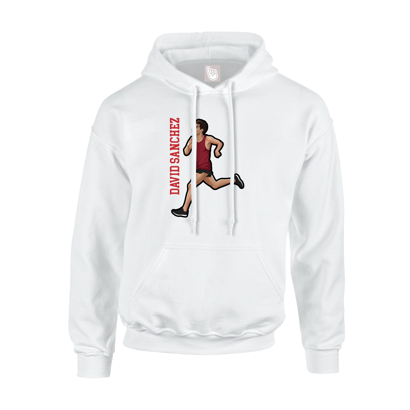Youth Hoodie — Name Vertical in White