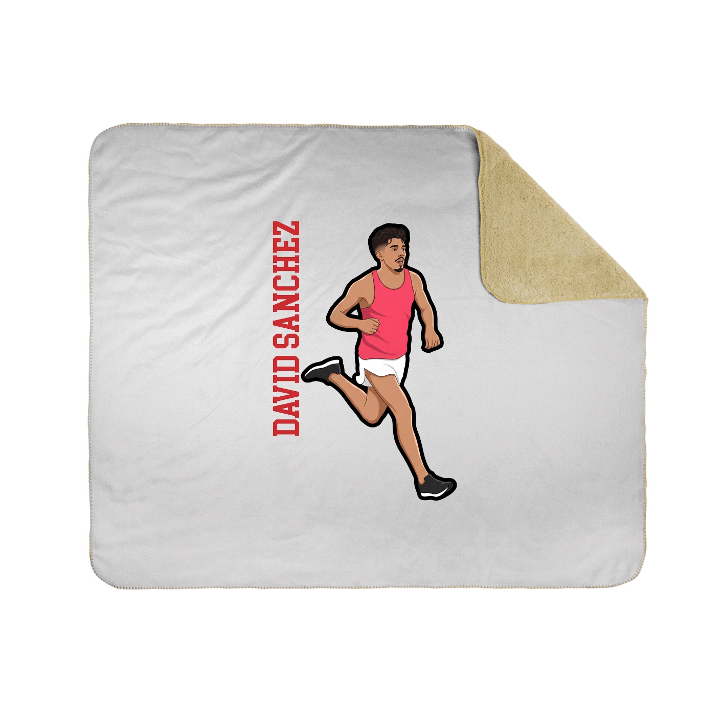 Throw Blanket — Name Vertical in White
