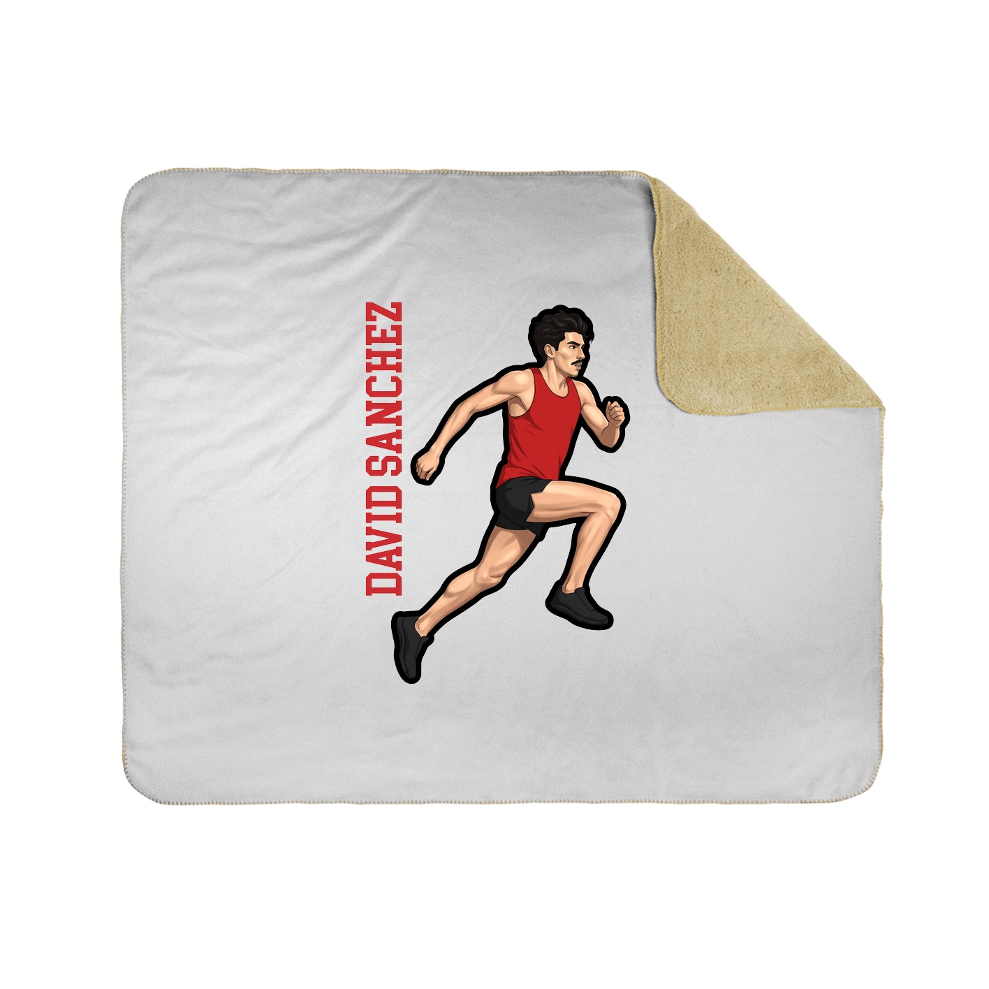 Throw Blanket — Name Vertical in White