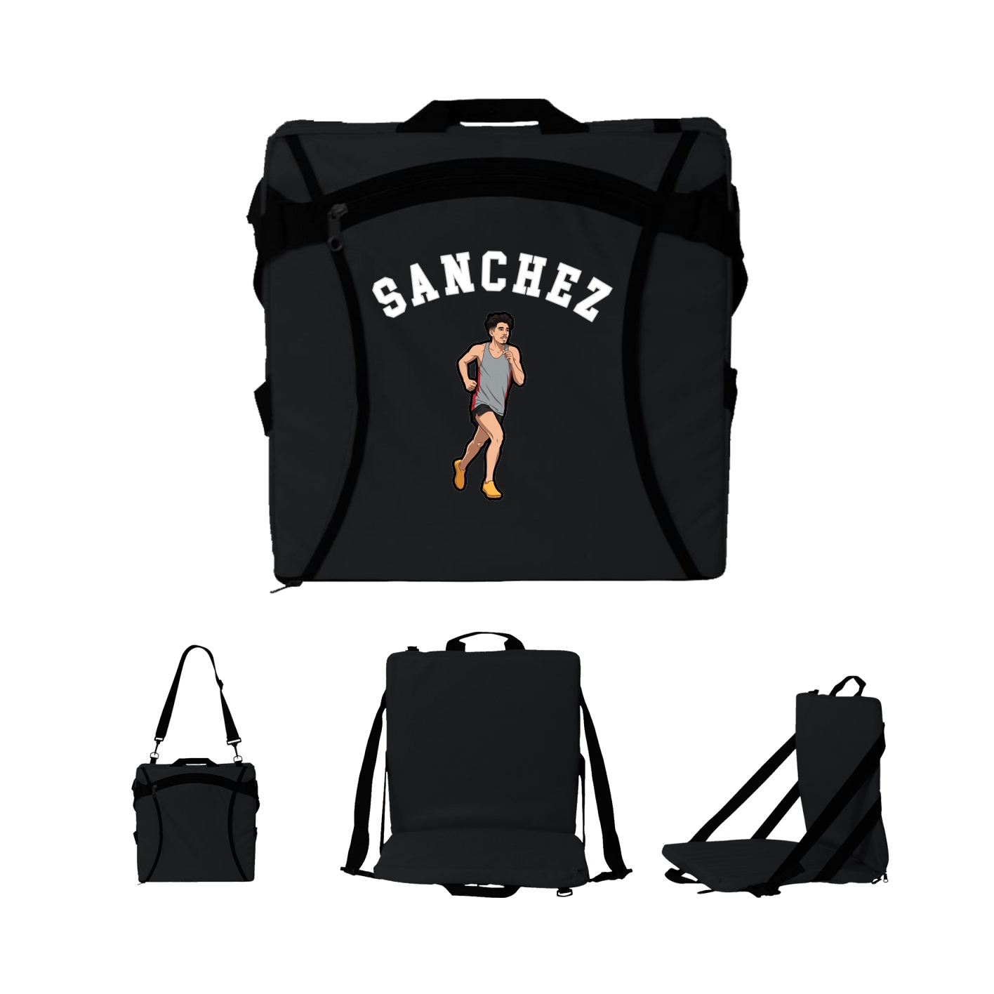 Folding Stadium Seat — Shirsey Arch in Black