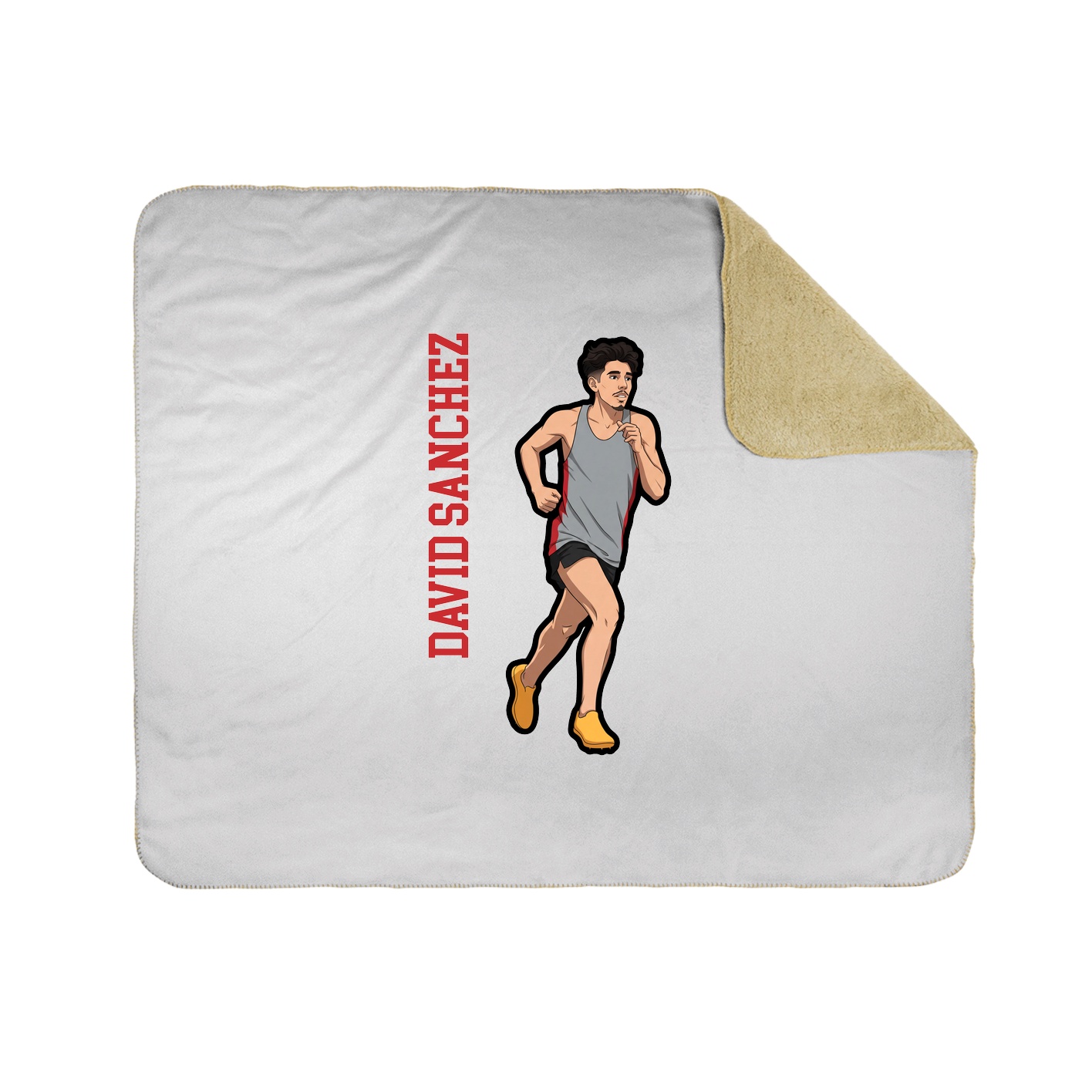 Throw Blanket — Name Vertical in White