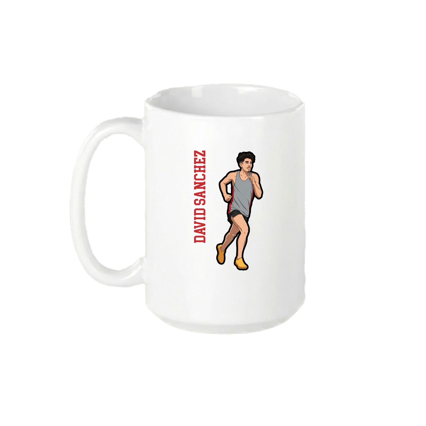 15oz Coffee Mug — Name Vertical in White