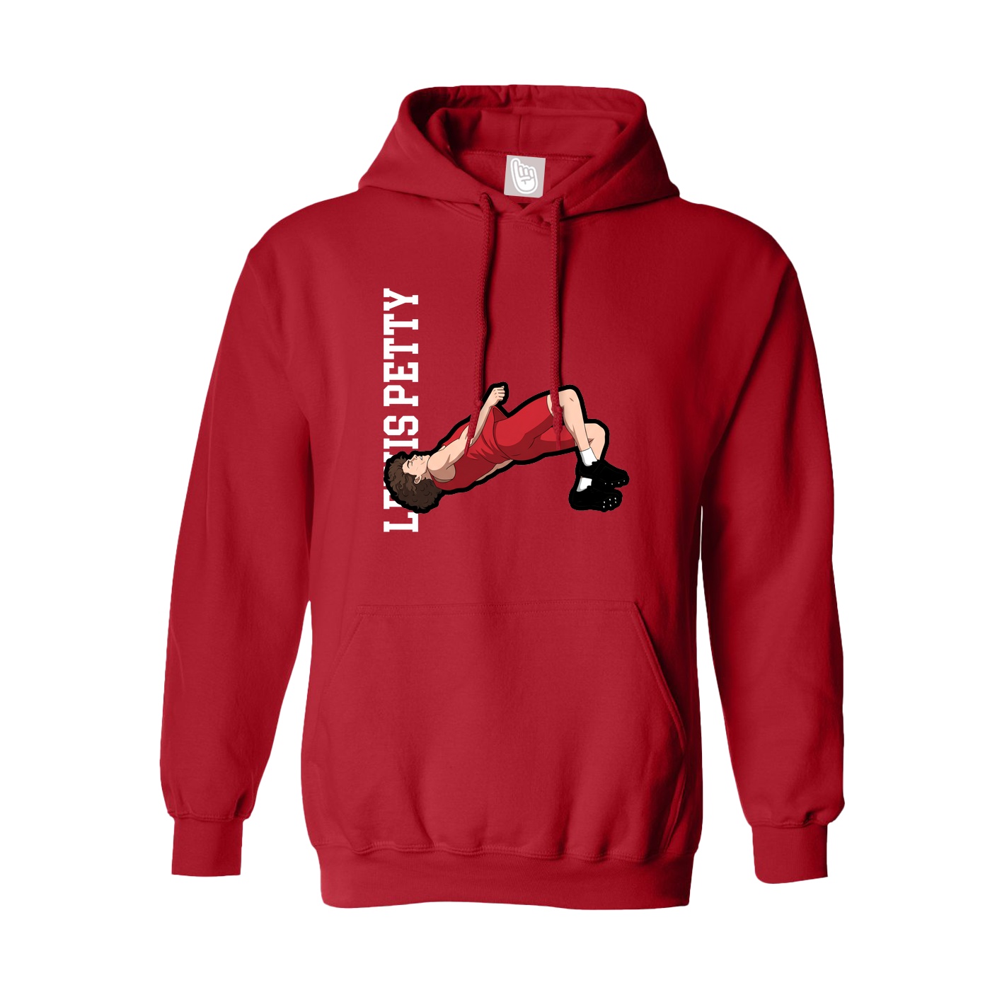 Hoodie — Name Vertical in Red