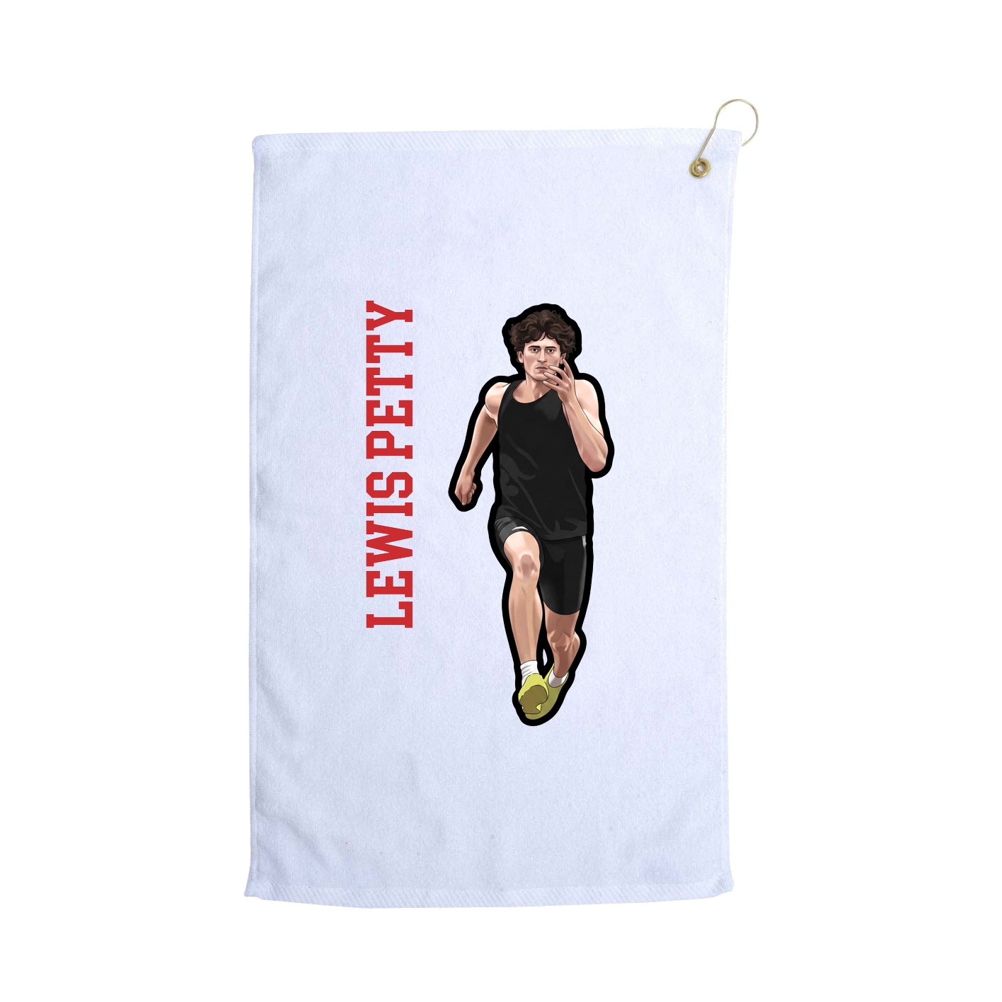 Golf Towel — Name Vertical in White