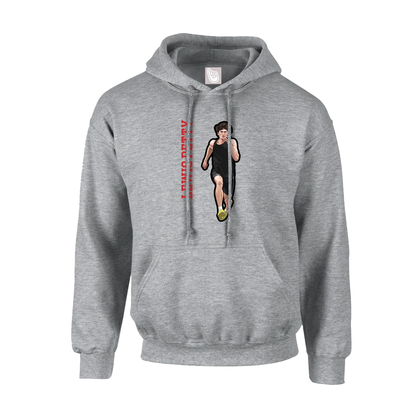 Hoodie — Name Vertical in Grey