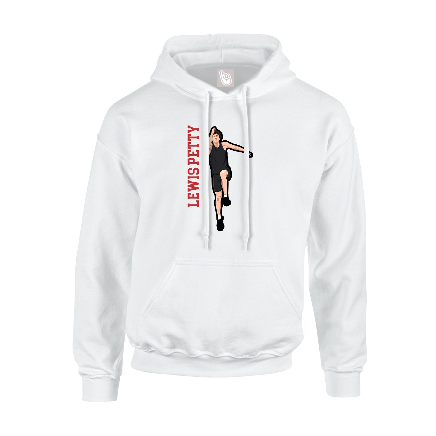 Youth Hoodie — Name Vertical in White