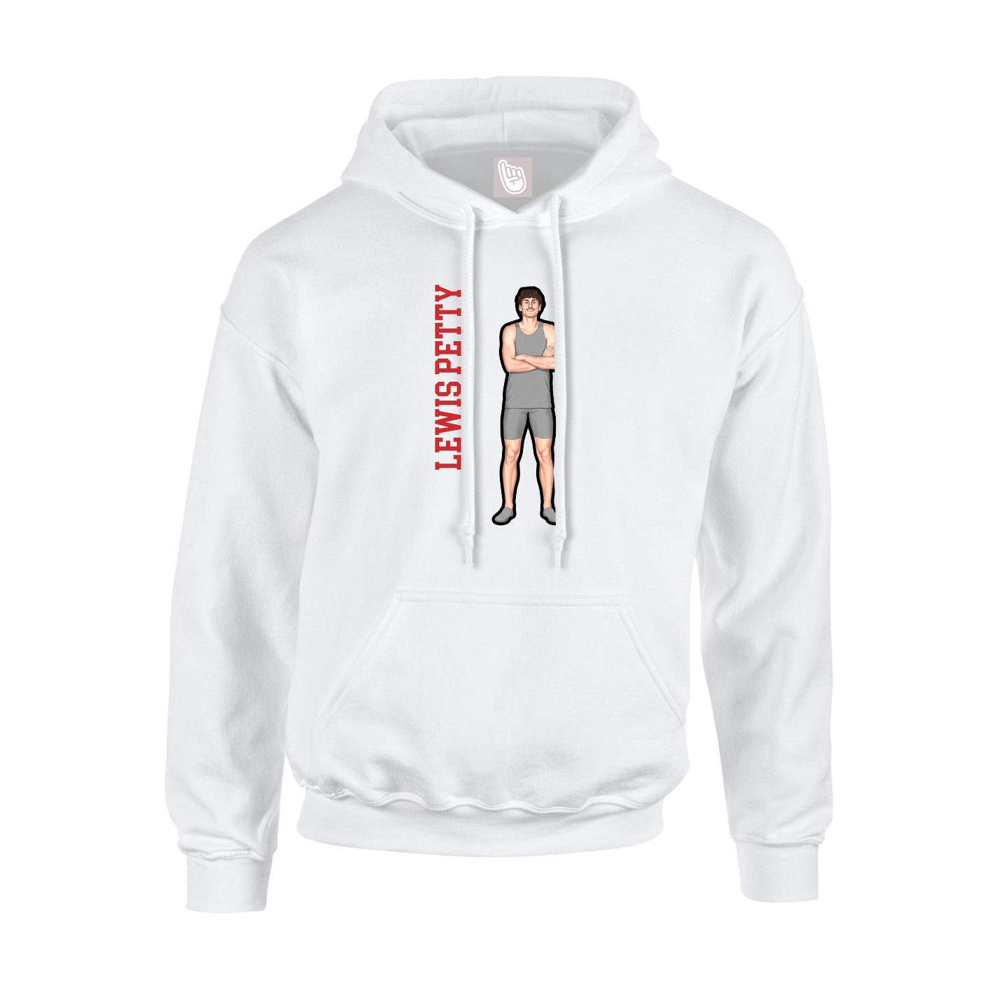 Youth Hoodie — Name Vertical in White