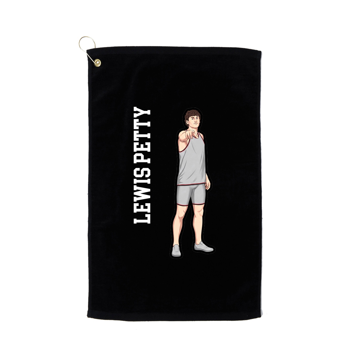 Golf Towel — Name Vertical in Black