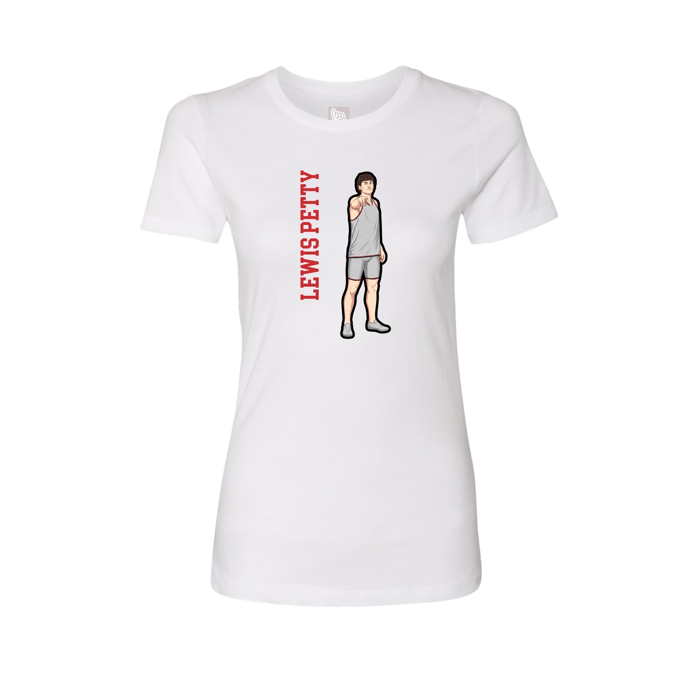 Womens Tee — Name Vertical in White