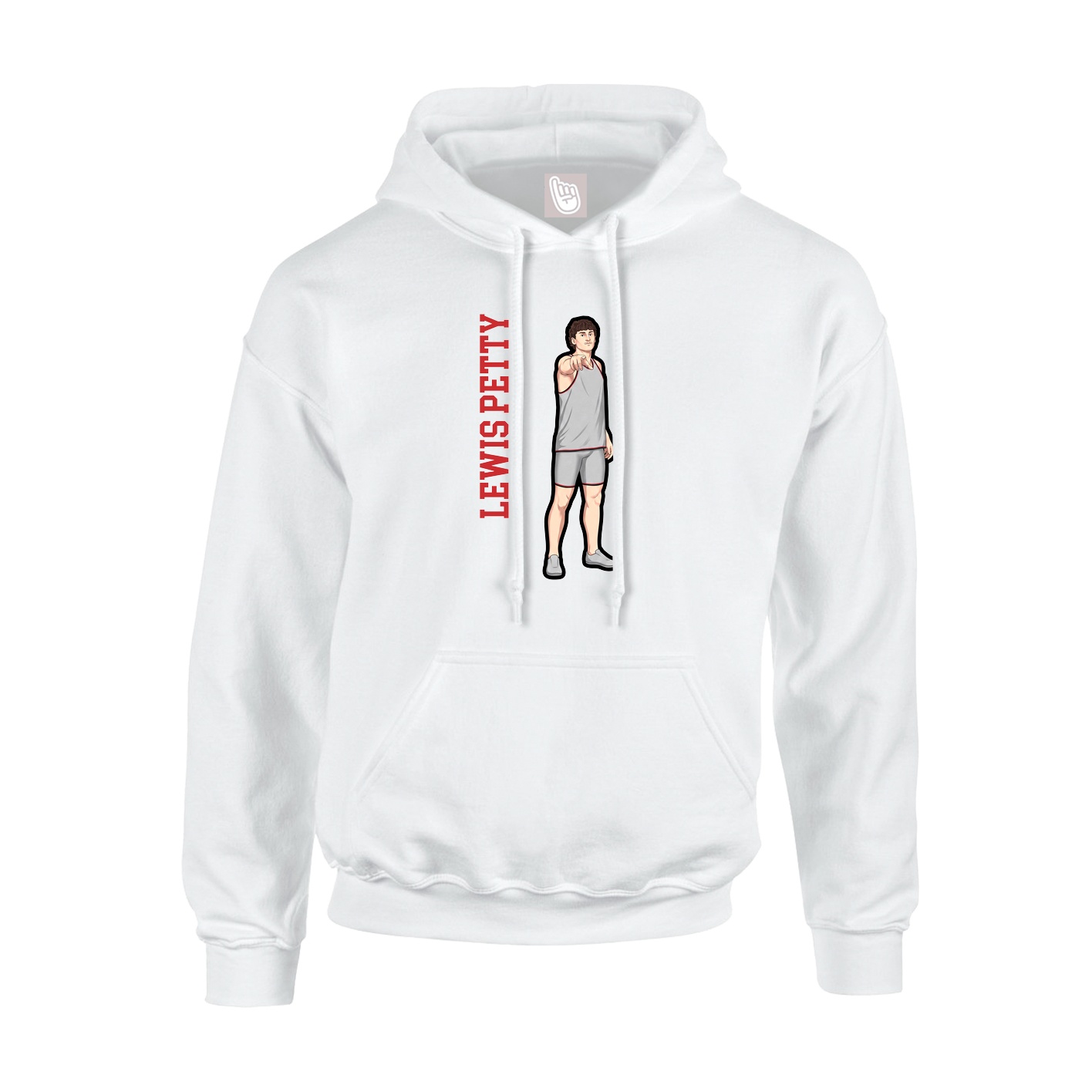Hoodie — Name Vertical in White