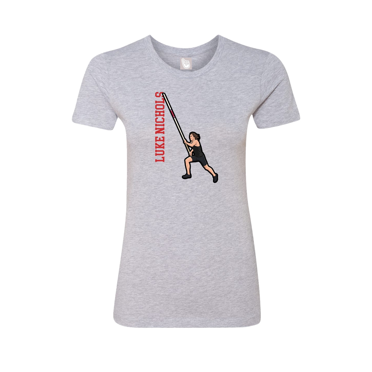 Womens Tee — Name Vertical in Grey