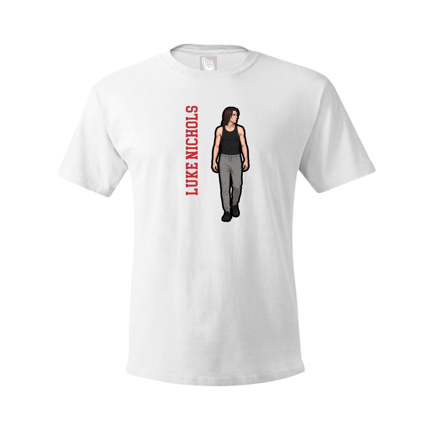 Youth Tee — Name Vertical in White