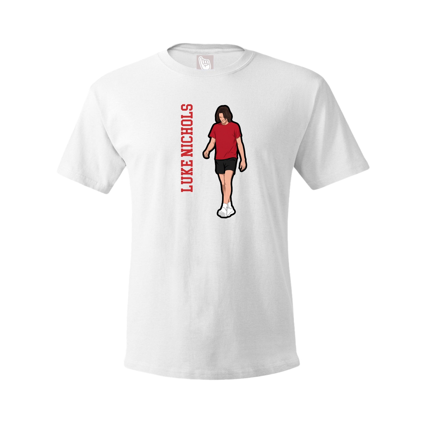 Tee — Name Vertical in White