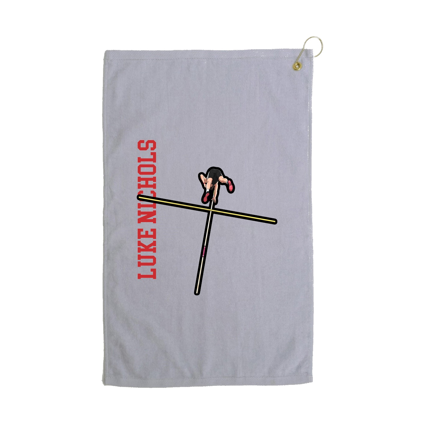 Golf Towel — Name Vertical in Grey