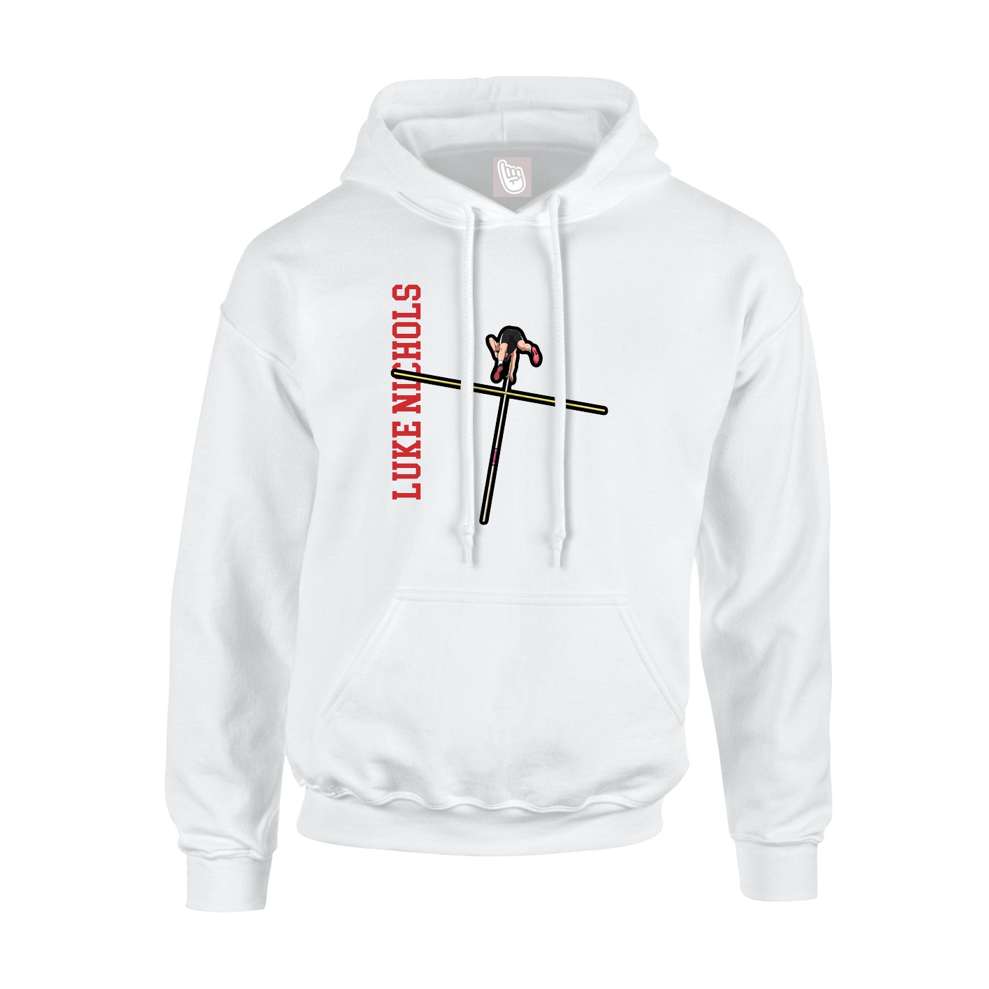Youth Hoodie — Name Vertical in White