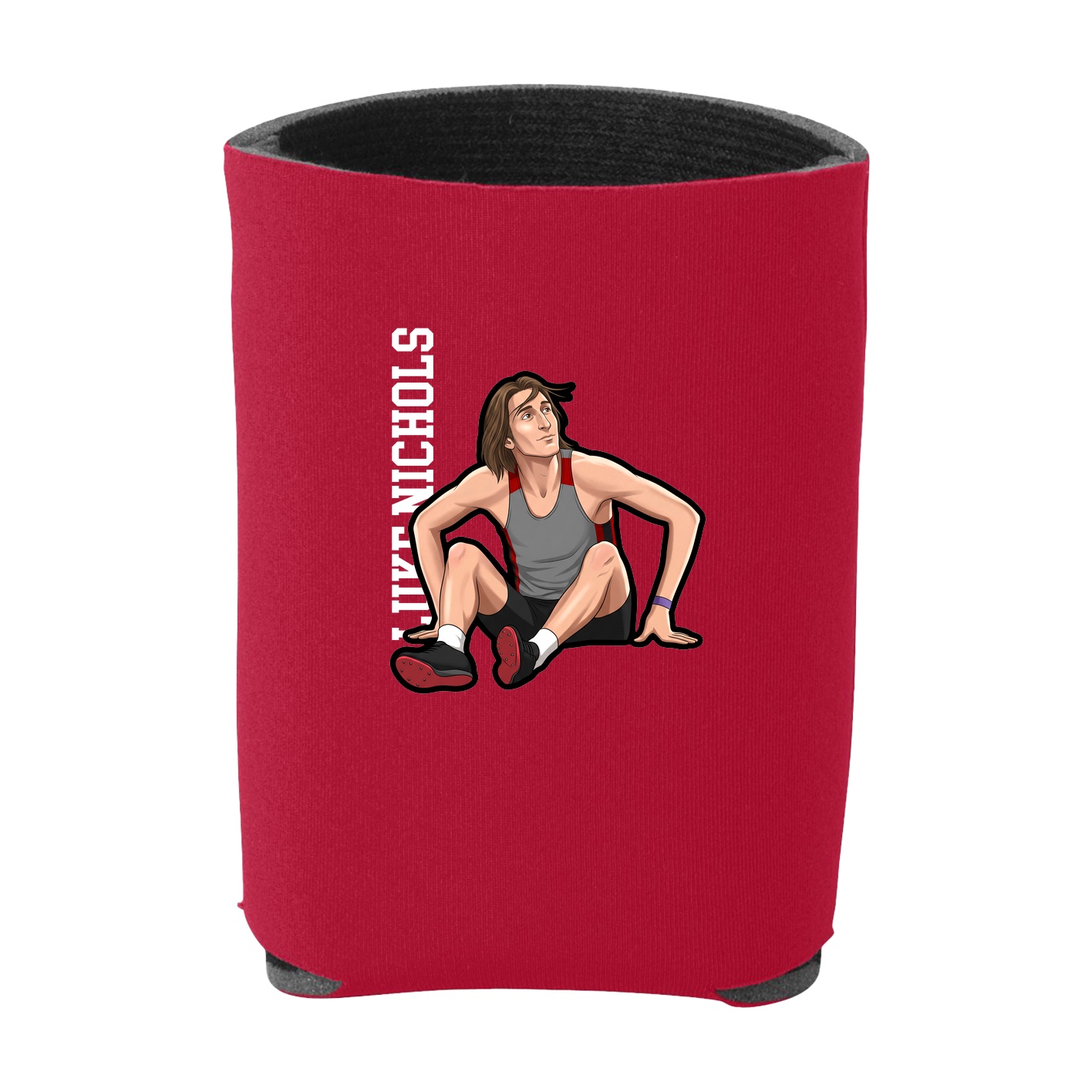 Can Holder — Name Vertical in Red