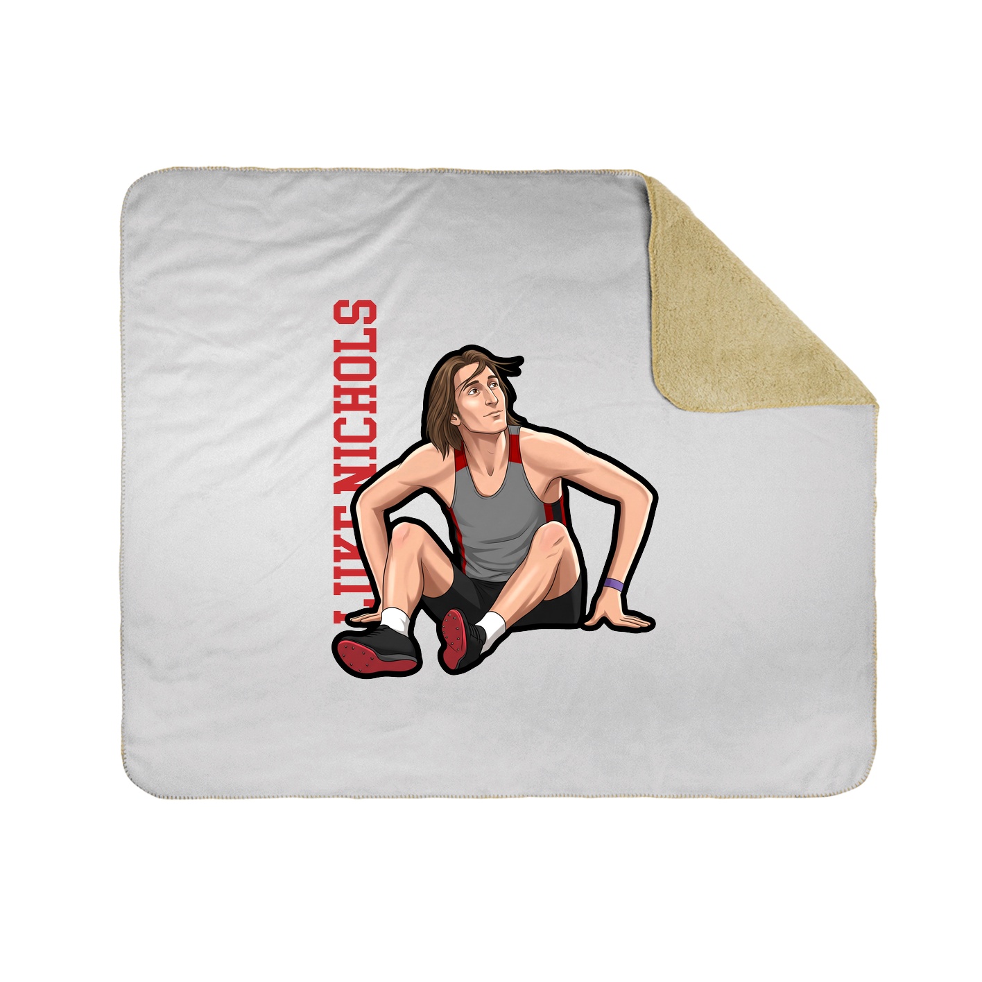 Throw Blanket — Name Vertical in White