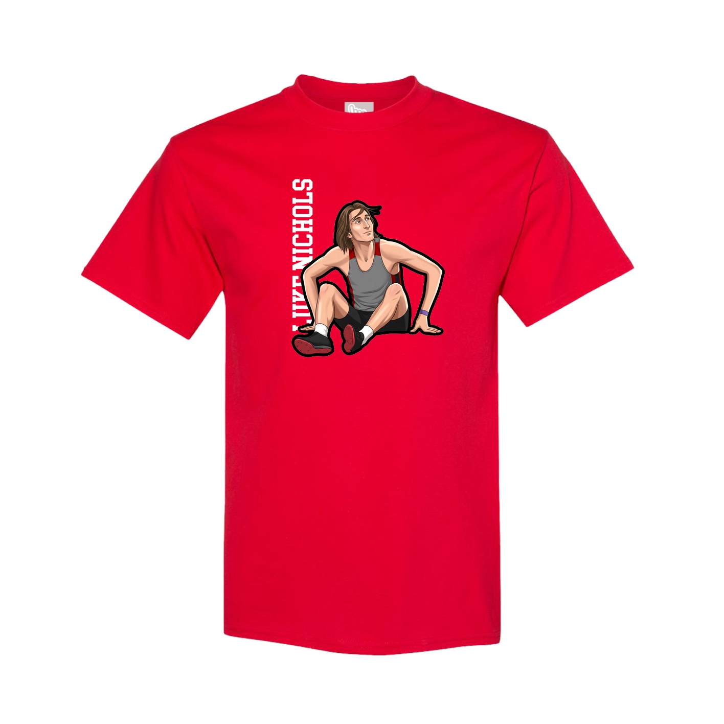 Youth Tee — Name Vertical in Red