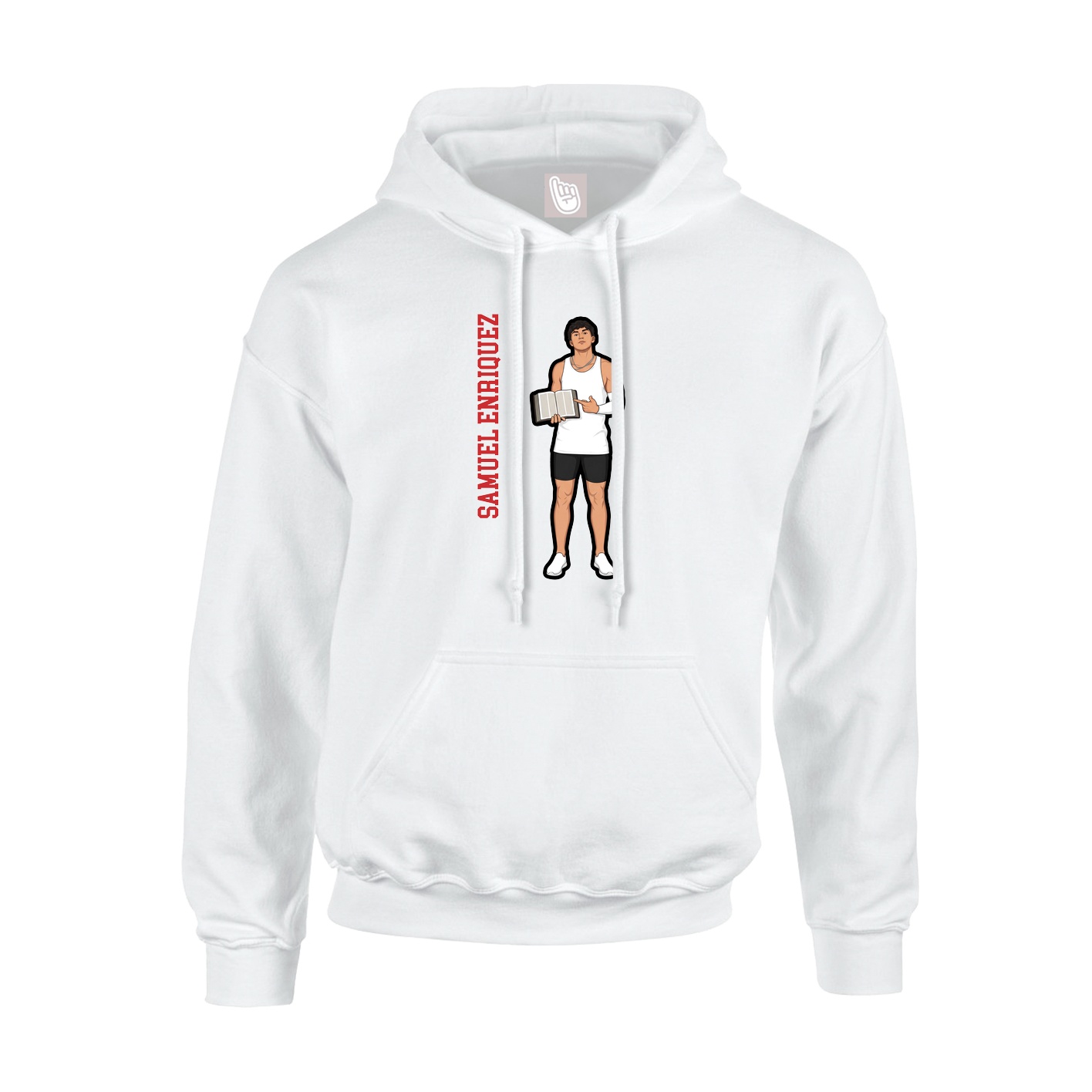 Hoodie — Name Vertical in White
